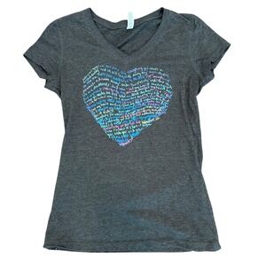 Coldplay Rainbow Heart Adventure of a Lifetime 2017 Concert Shirt Womens M Gray